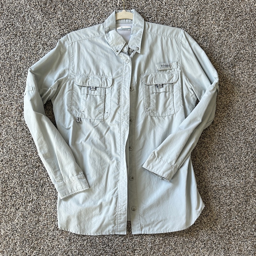 Women's Light Gray Button Down Shirt